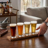 Beer Flight Board with 4 Tasting Glasses Mateo in a styled setting