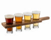 Beer Flight Board with 4 Tasting Glasses, set of 4, on white
