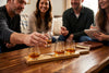 Beer Flight Board with 4 Tasting Glasses Adan in a styled setting