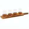Beer Flight Board with 4 Tasting Glasses, set of 4, on white