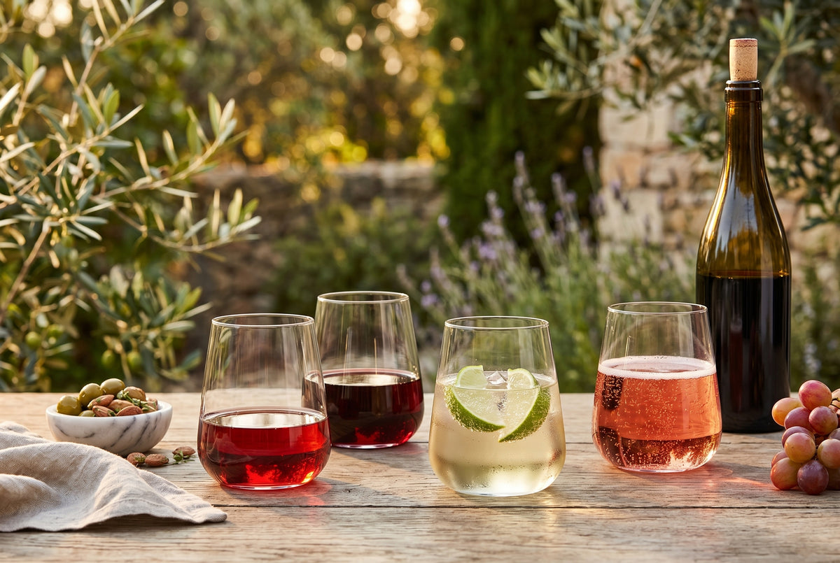 Stemless Wine Glasses Bolero in a styled setting