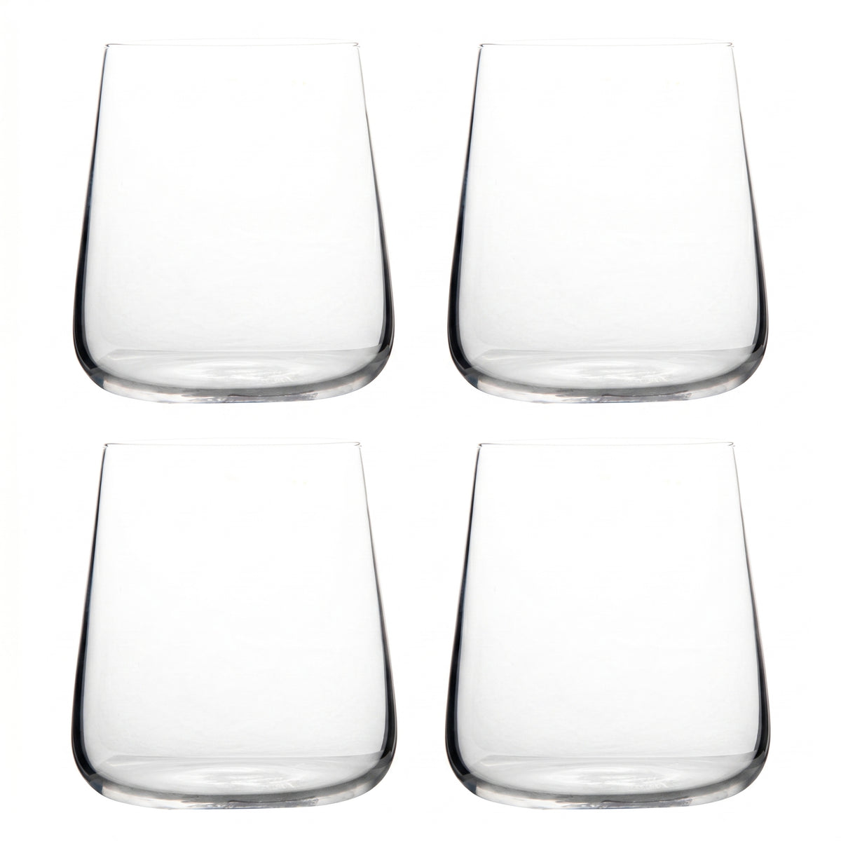 Stemless Wine Glasses, set of 4, on white