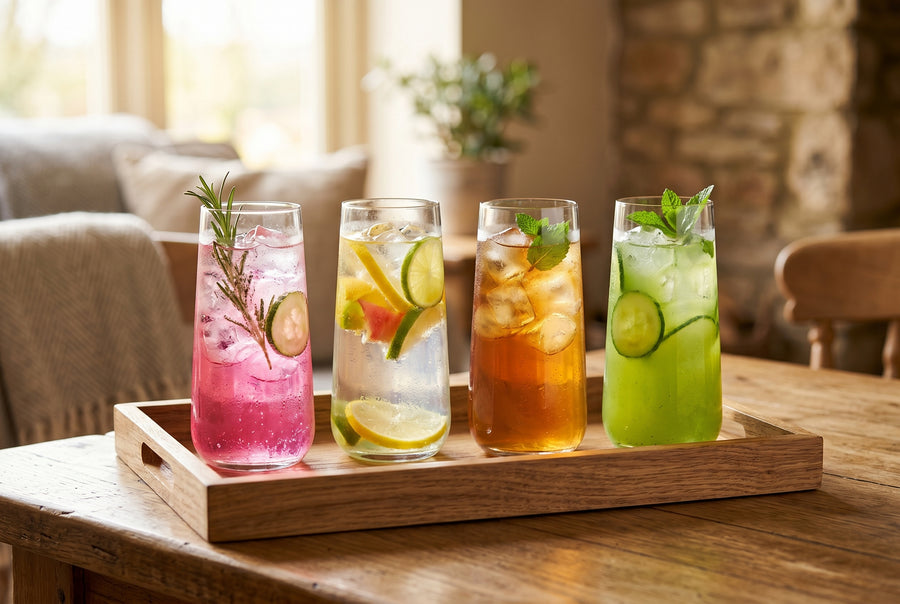 Highball Glasses, Set of 4, 500 ml (16.9 oz) Tall Drinking Glasses, lifestyle