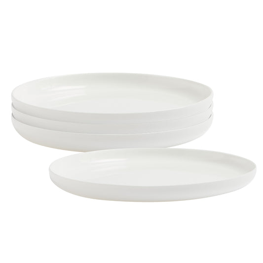 Dinner Plates, Set of 4, Opal Glass, 27.3 cm (10.7 in), White