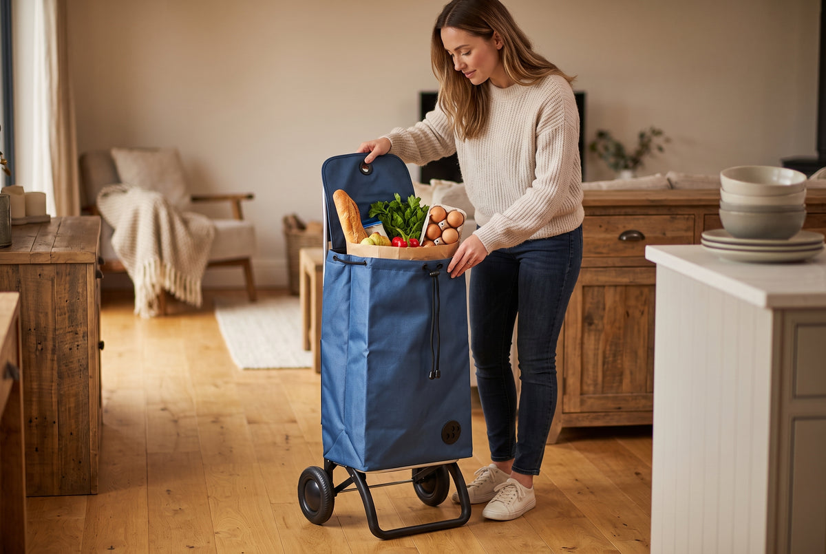 Rolser I-Max MF Convert 2 folding shopping cart, denim blue – view 6