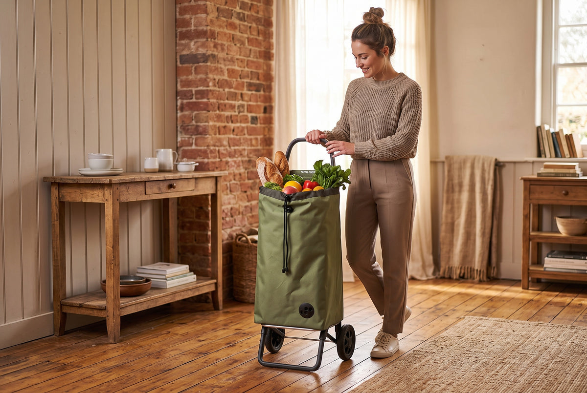 Chariot d'épicerie pliable Rolser I-Max MF Convert 2, olive – vue 4