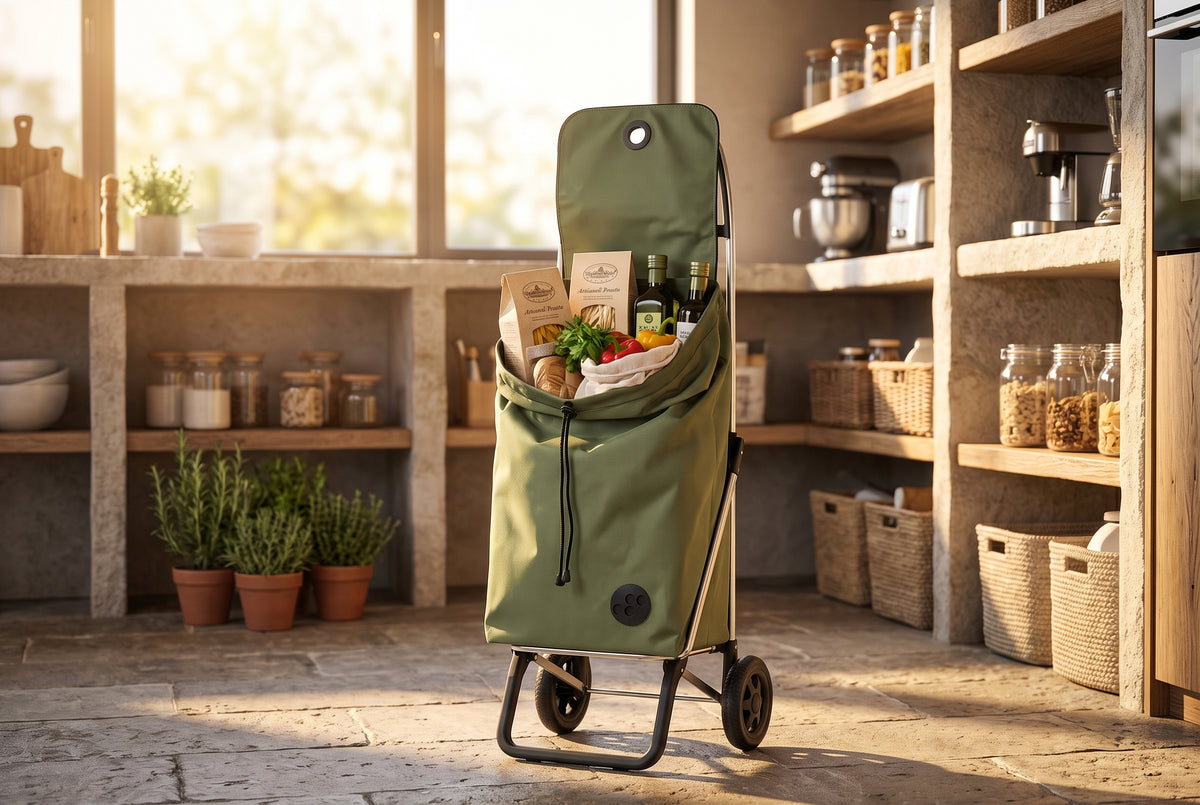 Rolser I-Max MF Convert 2 folding shopping cart, olive – view 6