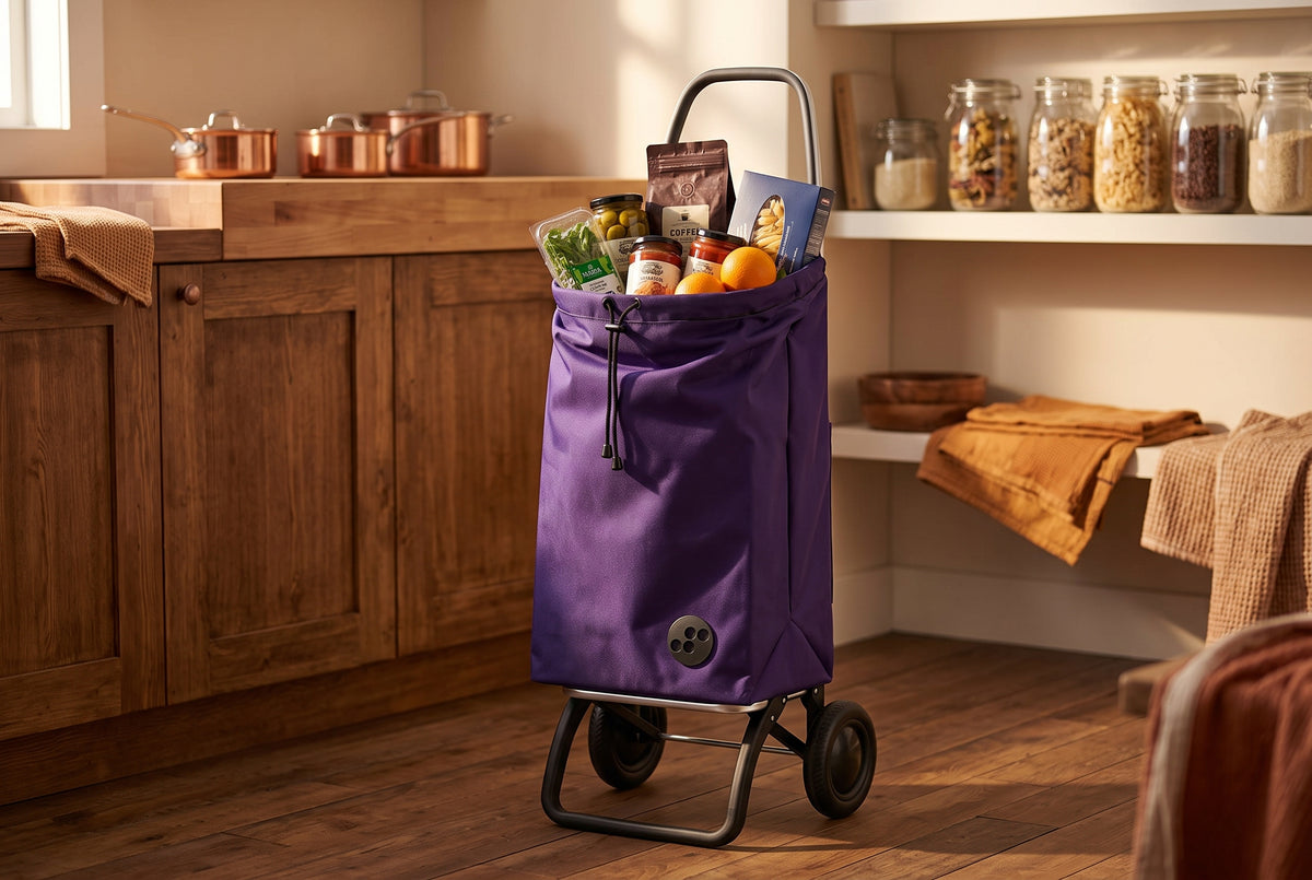 Rolser I-Max MF Convert 2 folding shopping cart, purple – view 4