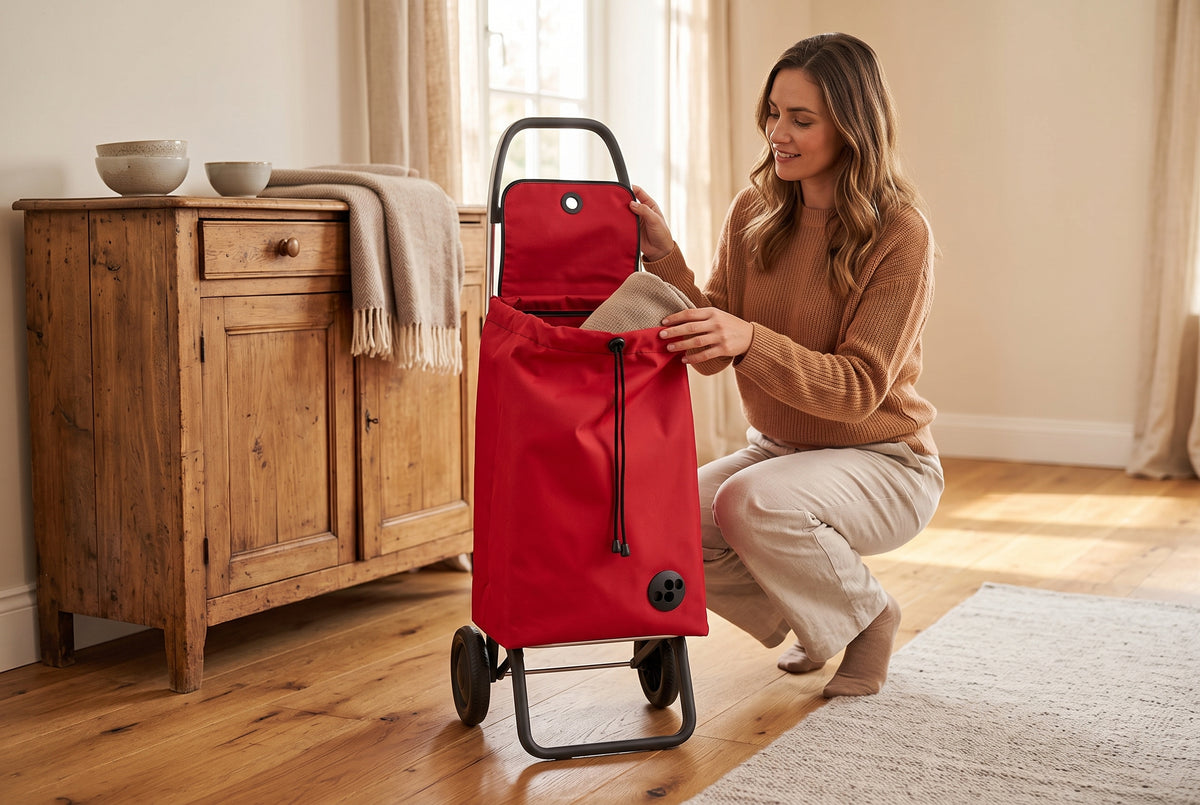 Rolser I-Max MF Convert 2 folding shopping cart, red – view 5