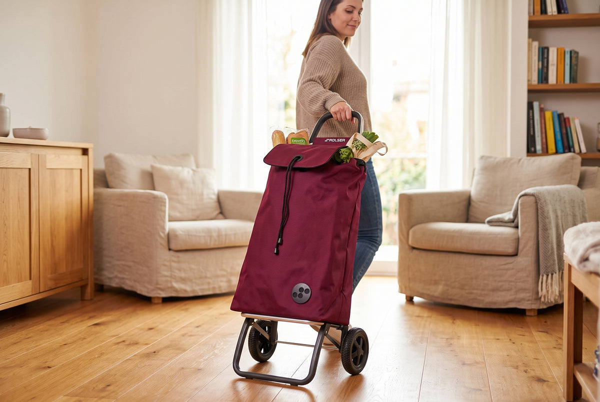 Chariot d'épicerie pliable Rolser I-Max MF Logic, bordeaux – vue 3