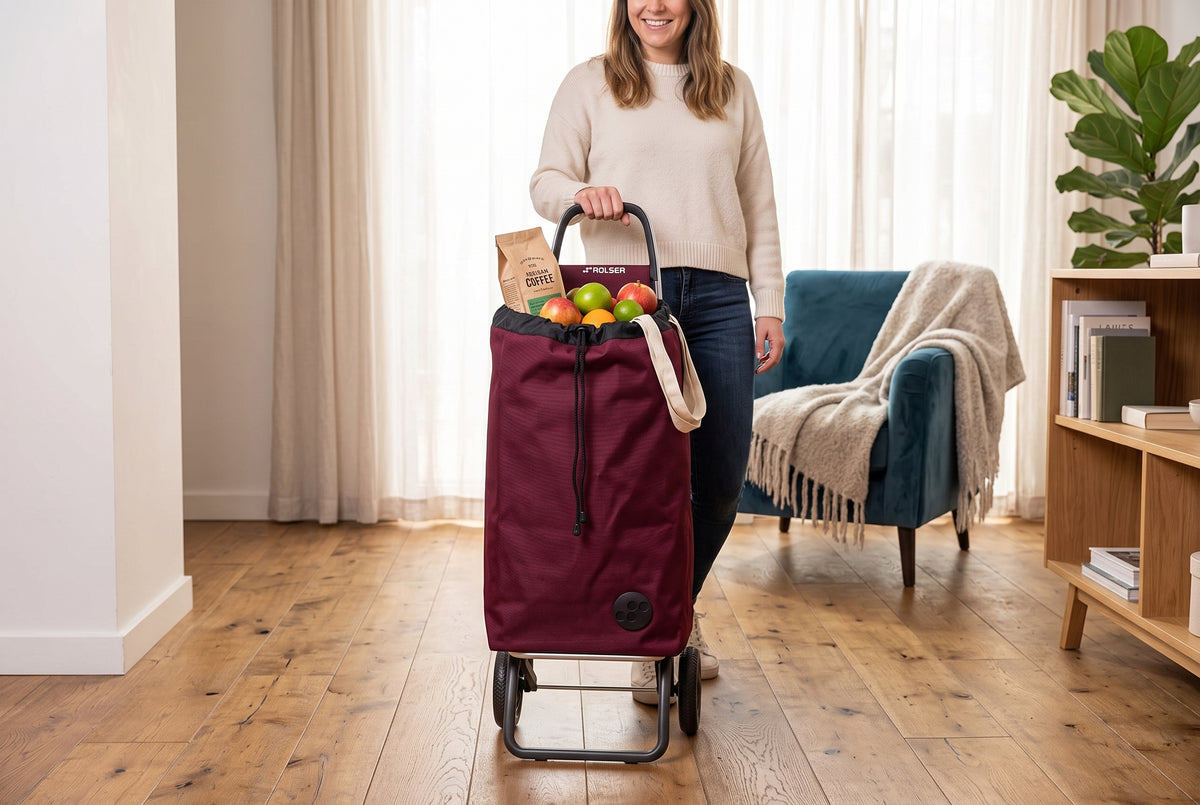 Chariot d'épicerie pliable Rolser I-Max MF Logic, bordeaux – vue 5