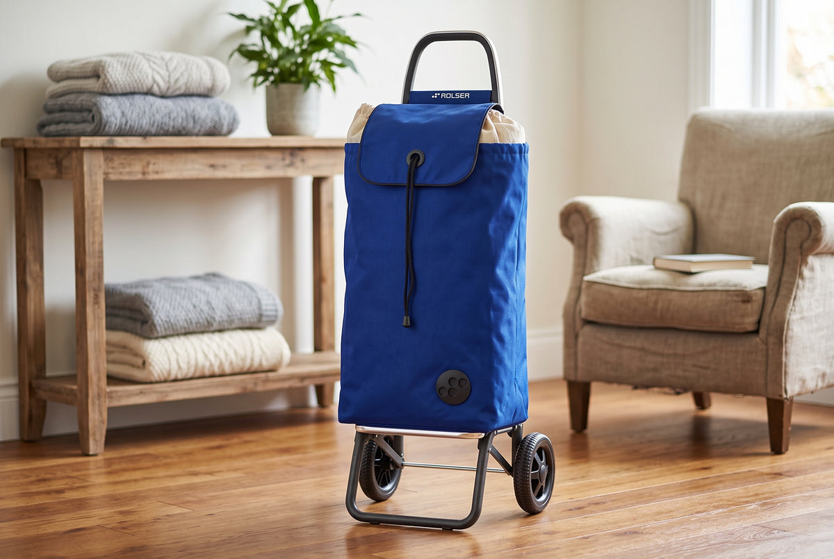 Rolser I-Max MF Logic folding shopping cart, sapphire blue – view 4