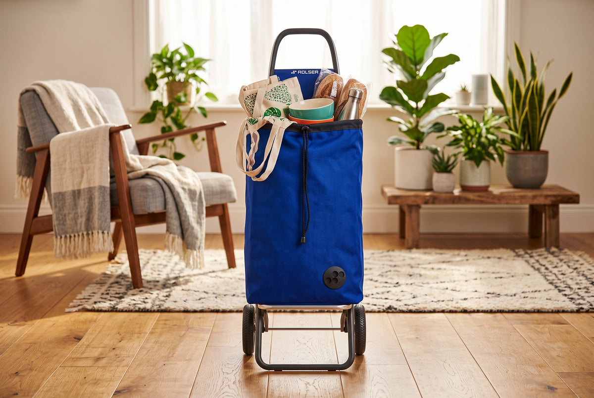 Chariot d'épicerie pliable Rolser I-Max MF Logic, bleu saphir – vue 5