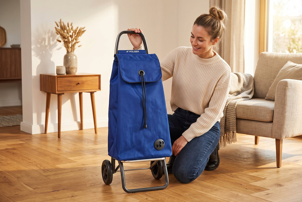 Chariot d'épicerie pliable Rolser I-Max MF Logic, bleu saphir – vue 6