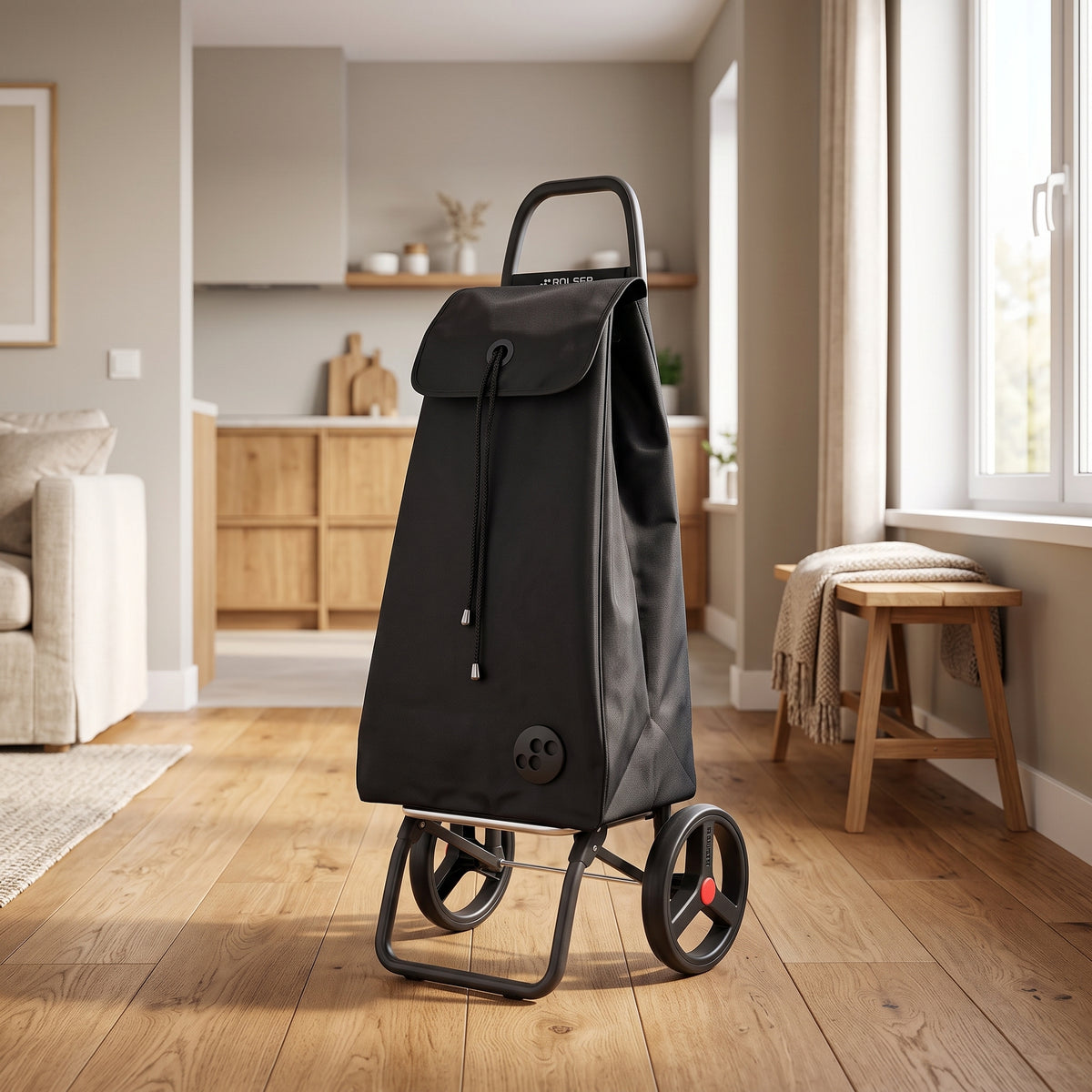 Rolser I-Max Logic RSG folding shopping cart, black – view 2