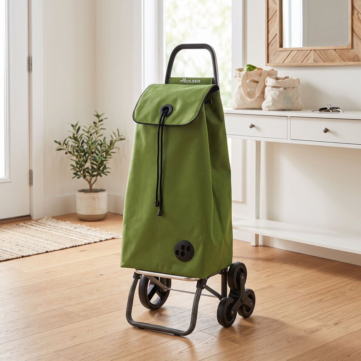 Rolser I-Max Logic RSG folding shopping cart, olive – view 2