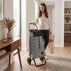Rolser I-Max Convert 2 folding shopping cart, black & white stripe – view 3