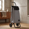 Rolser I-Max Convert 2 folding shopping cart, black & white stripe – view 4