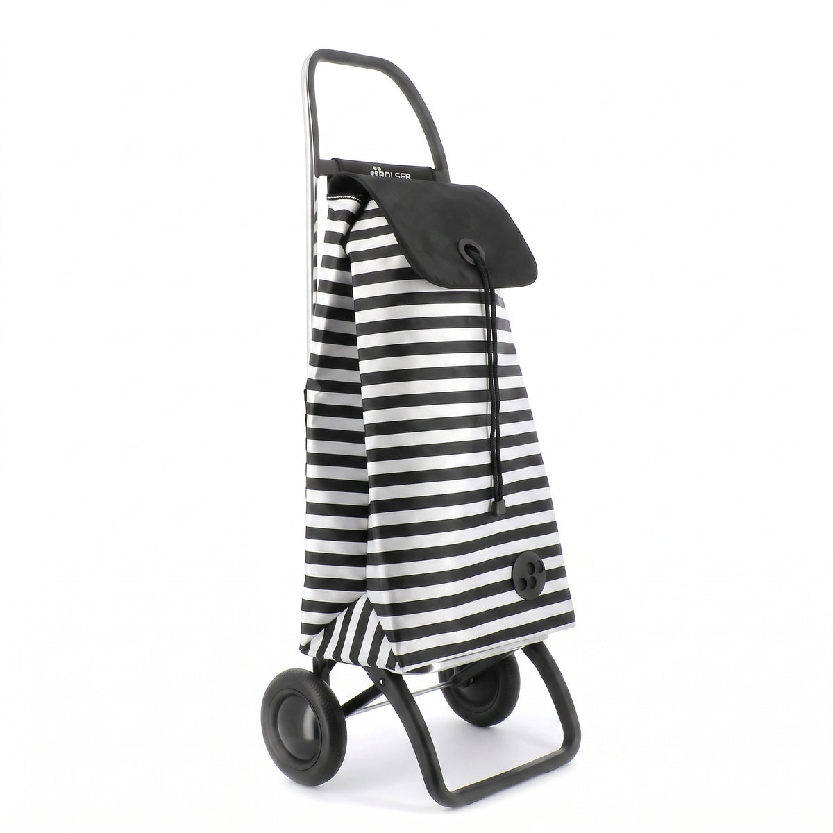 Rolser I-Max Convert 2 folding shopping cart, black & white stripe