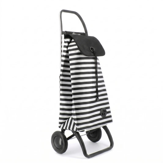 Rolser I-Max Convert 2 folding shopping cart, black & white stripe