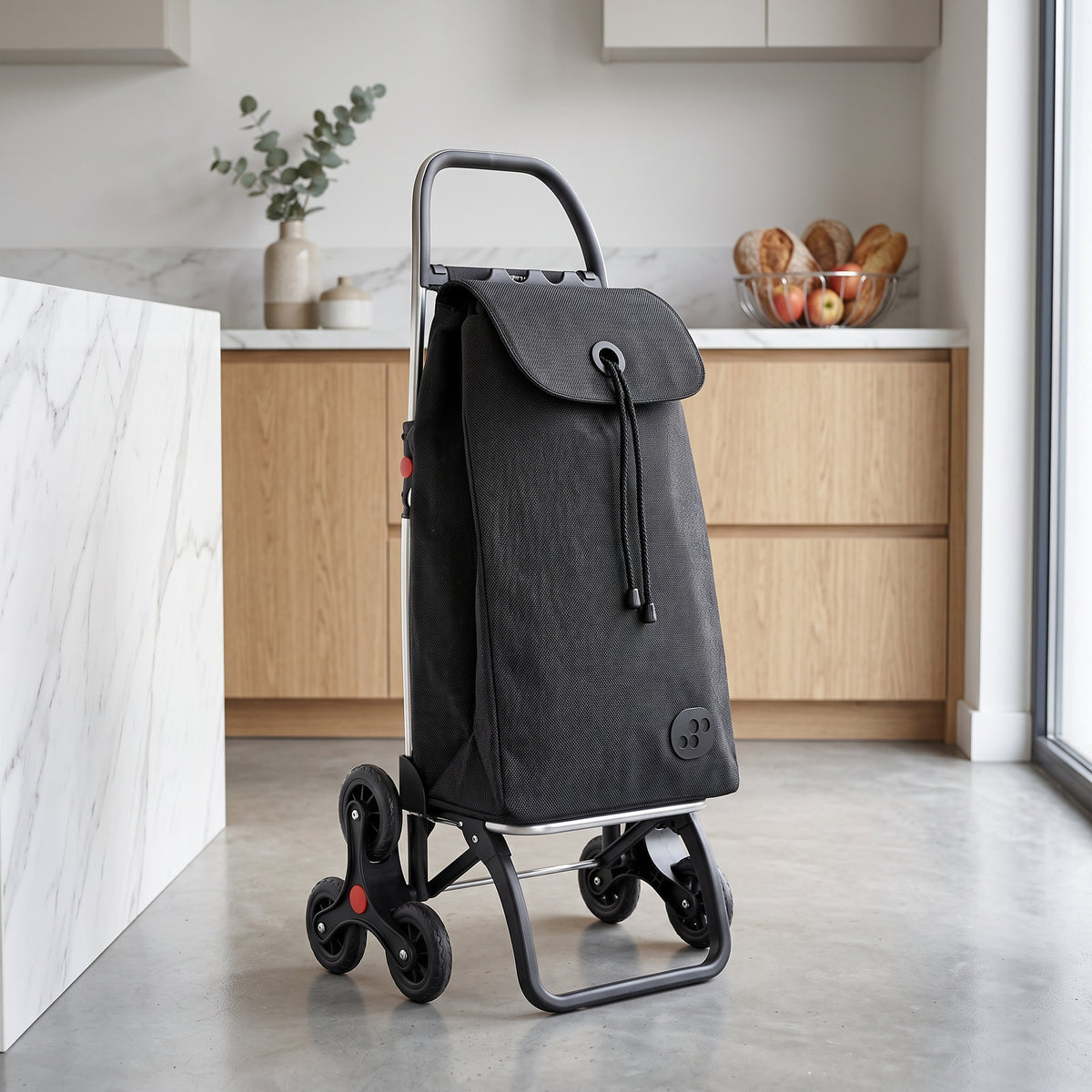 Rolser I-Max Tweed 6L Logic folding shopping cart, black – view 4