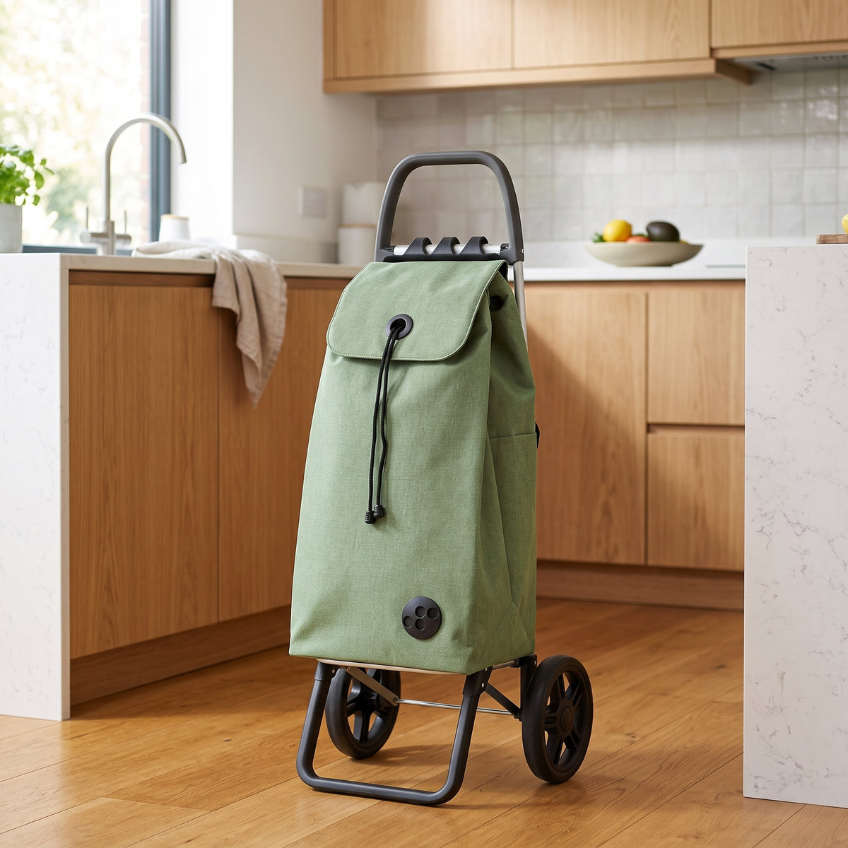 Rolser I-Max Tweed Logic RSG folding shopping cart, jade green – view 4
