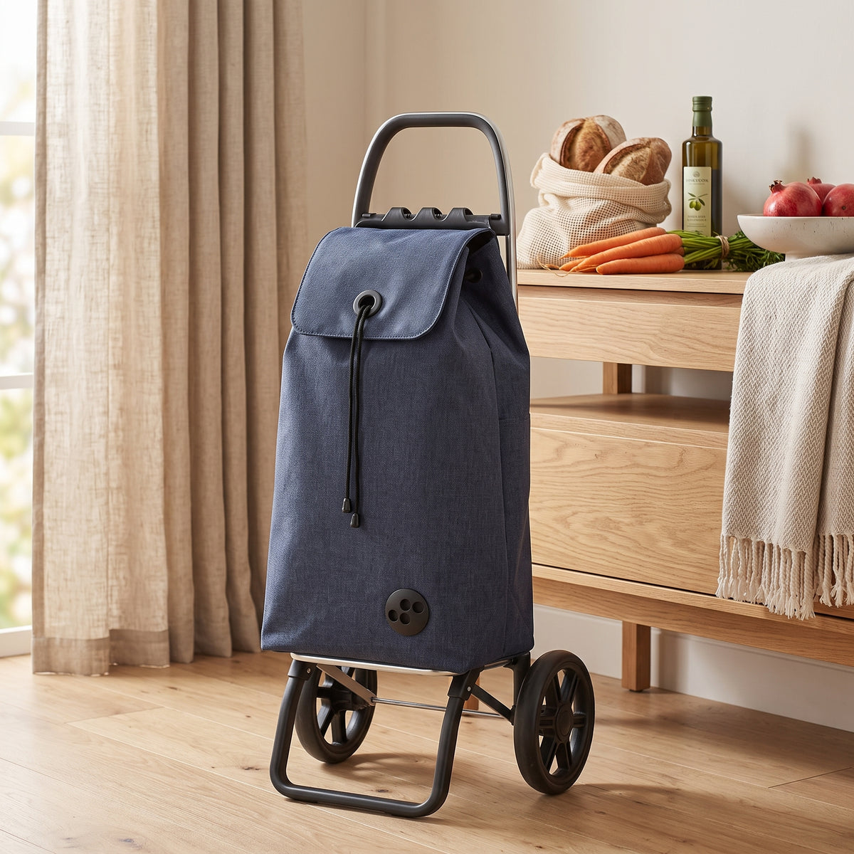 Chariot d'épicerie pliable Rolser I-Max Tweed Logic RSG, marine – vue 2
