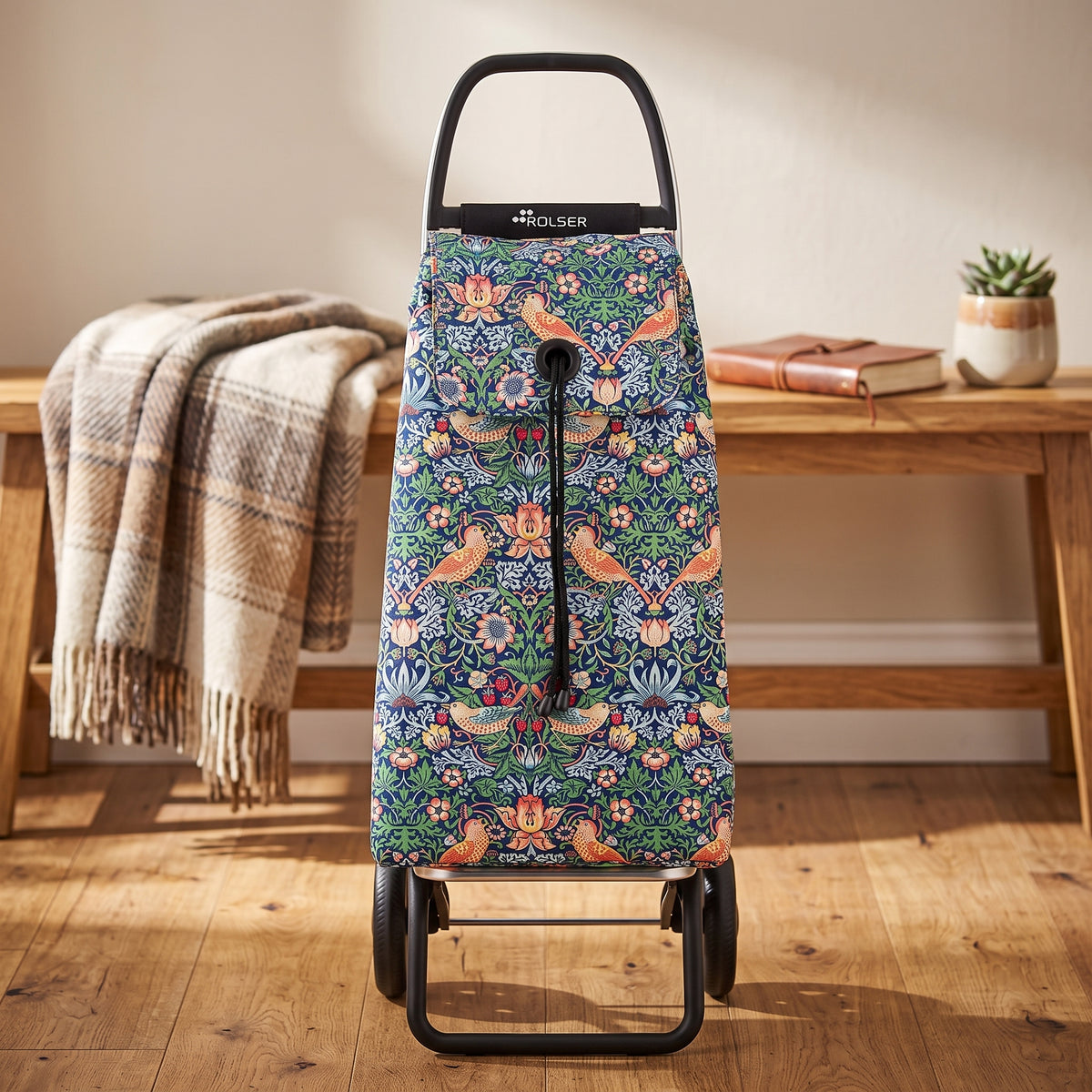 Rolser I-Max Convert 2 folding shopping cart, strawberry print – view 2