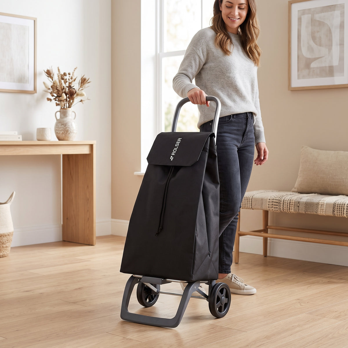 Rolser Jet LN Joy folding shopping cart, black – view 3