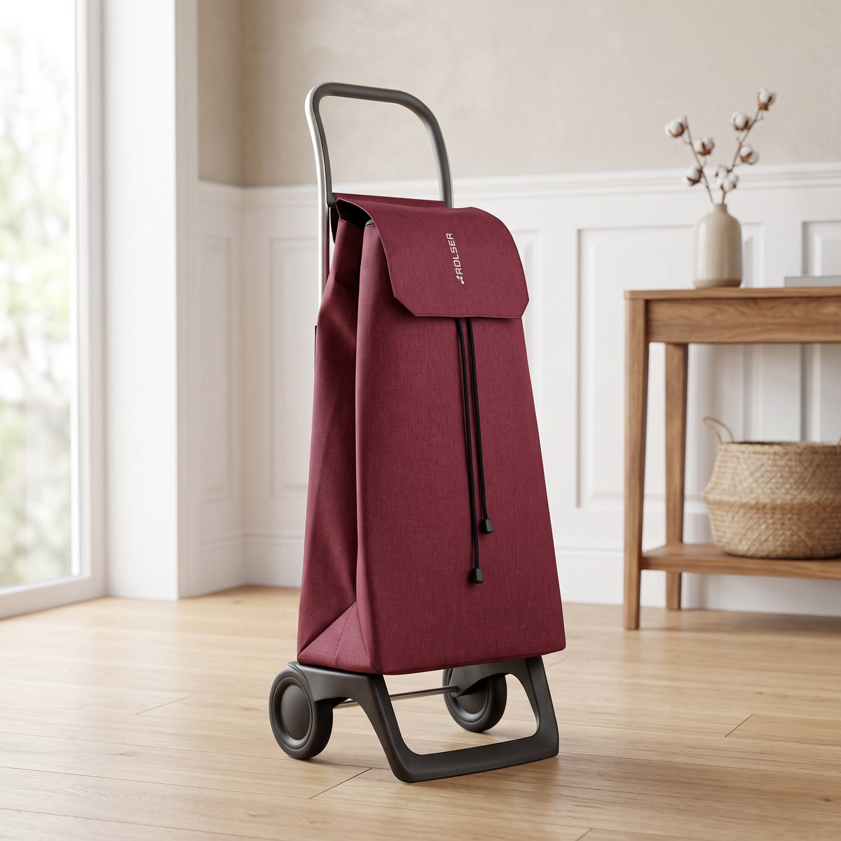 Rolser Jet LN Joy folding shopping cart, burgundy – view 4
