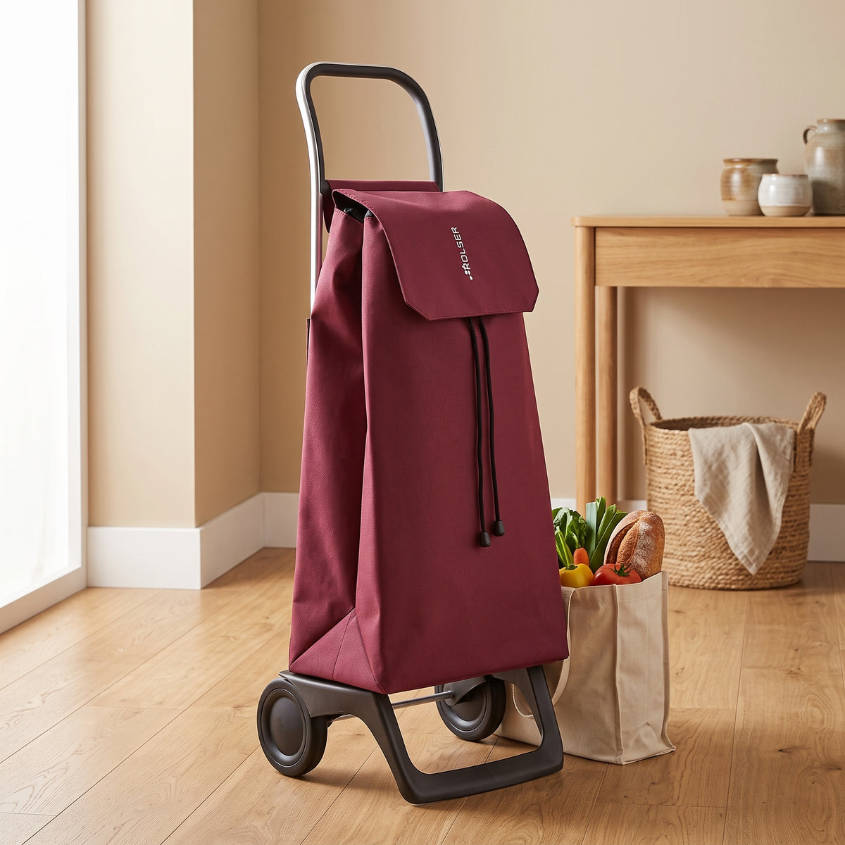 Rolser Jet LN Joy folding shopping cart, burgundy – view 6