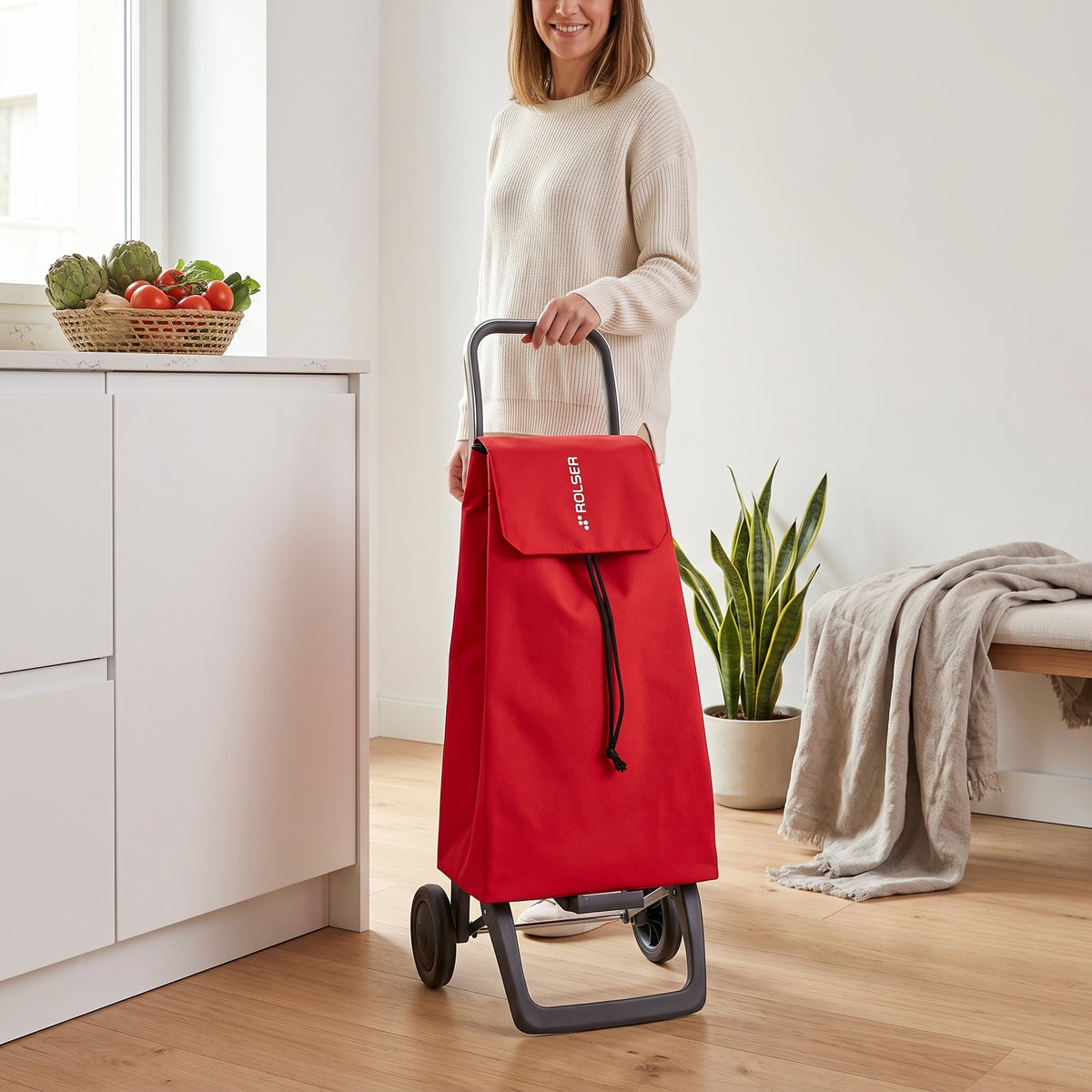 Rolser Jet LN Joy folding shopping cart, red – view 3