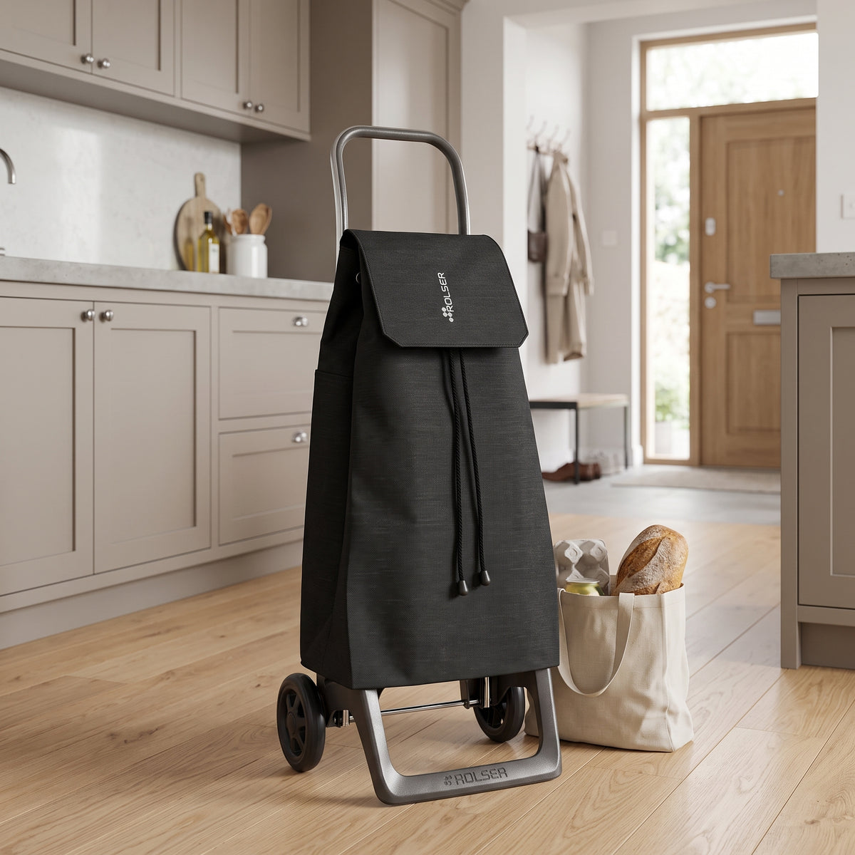 Chariot d'épicerie pliable Rolser Jet Tweed Joy, noir – vue 3