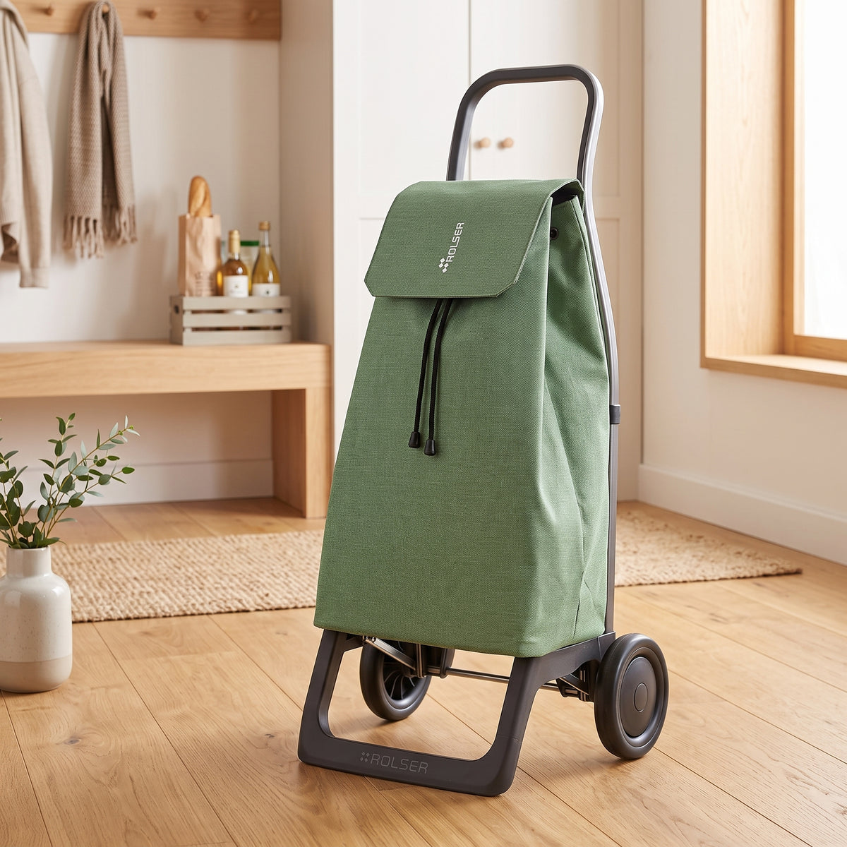 Rolser Jet Tweed Joy folding shopping cart, jade green – view 2