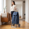 Rolser Jet Tweed Joy folding shopping cart, navy – view 3