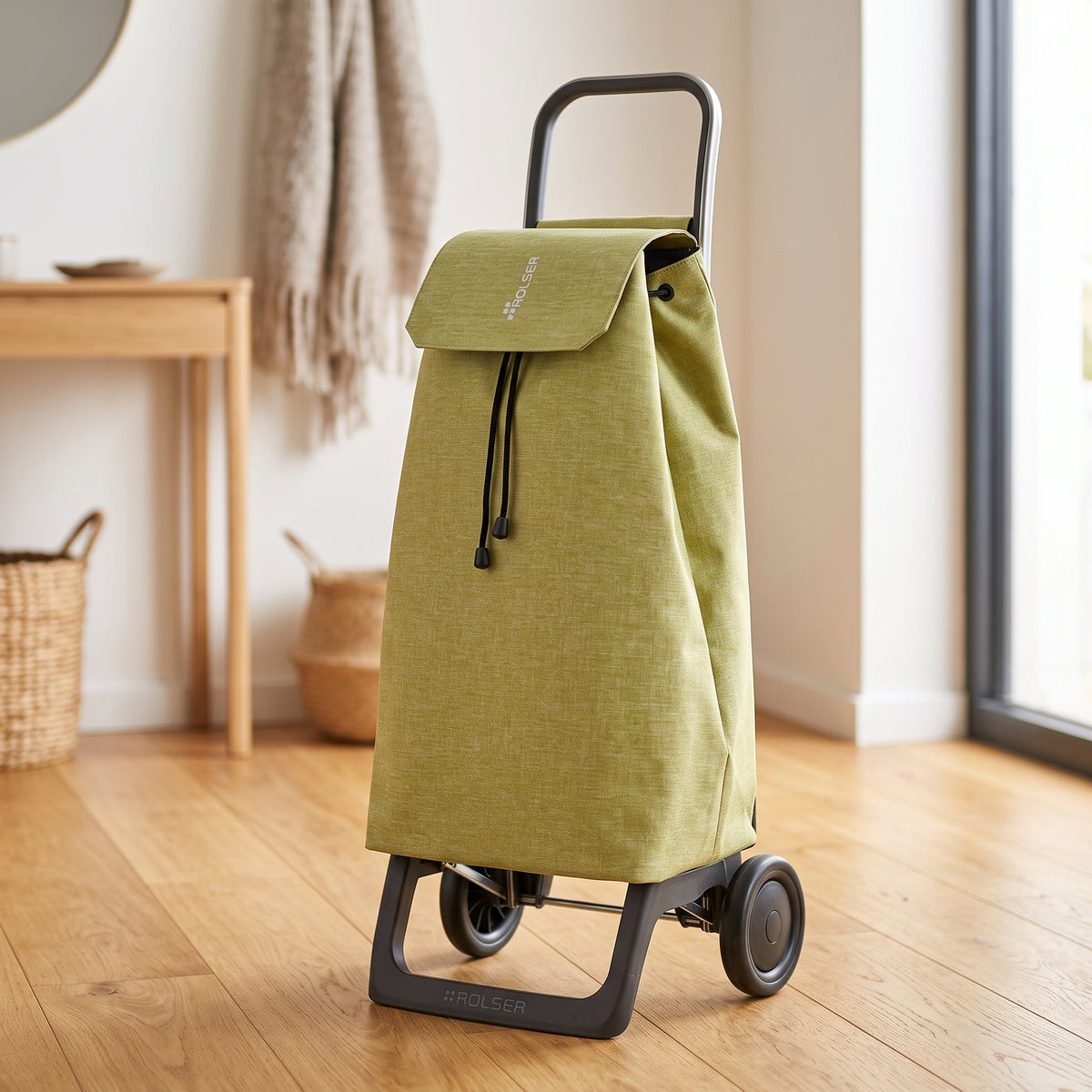 Chariot d'épicerie pliable Rolser Jet Tweed Joy, vert sauge – vue 3