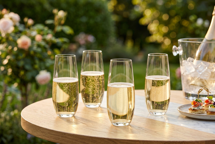 Stemless Champagne Flutes, Set of 4, 230 ml (7.8 oz), lifestyle