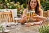 Stemless Champagne Flutes in a styled setting
