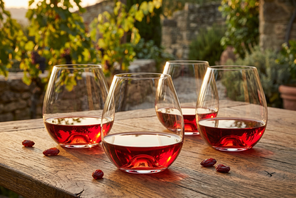 Stemless Wine Glasses in a styled setting