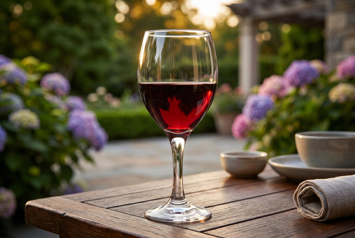 Coupes à vin dans un décor