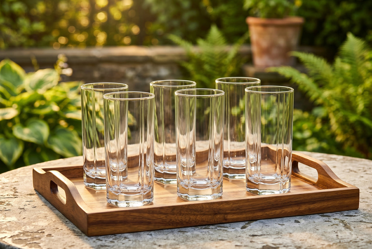 Highball Glasses, Set of 6, 440 ml (14.9 oz) Tall Drinking Glasses, lifestyle