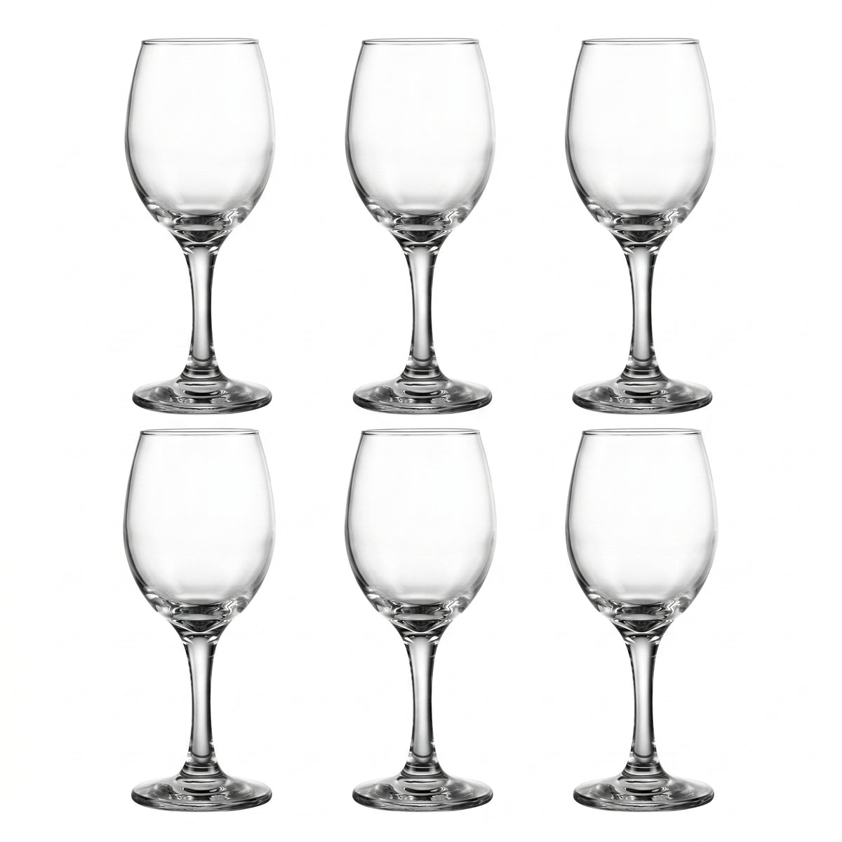 Wine Glasses, set of 6, on white