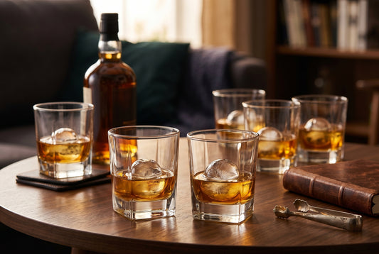 Square Whiskey Glasses, Set of 6, 310 ml (10.5 oz) Rocks Glasses, lifestyle