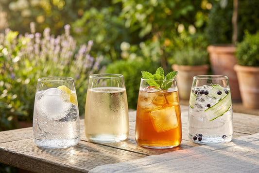 Highball Glasses, Set of 4, 495 ml (16.7 oz) Tall Drinking Glasses, lifestyle