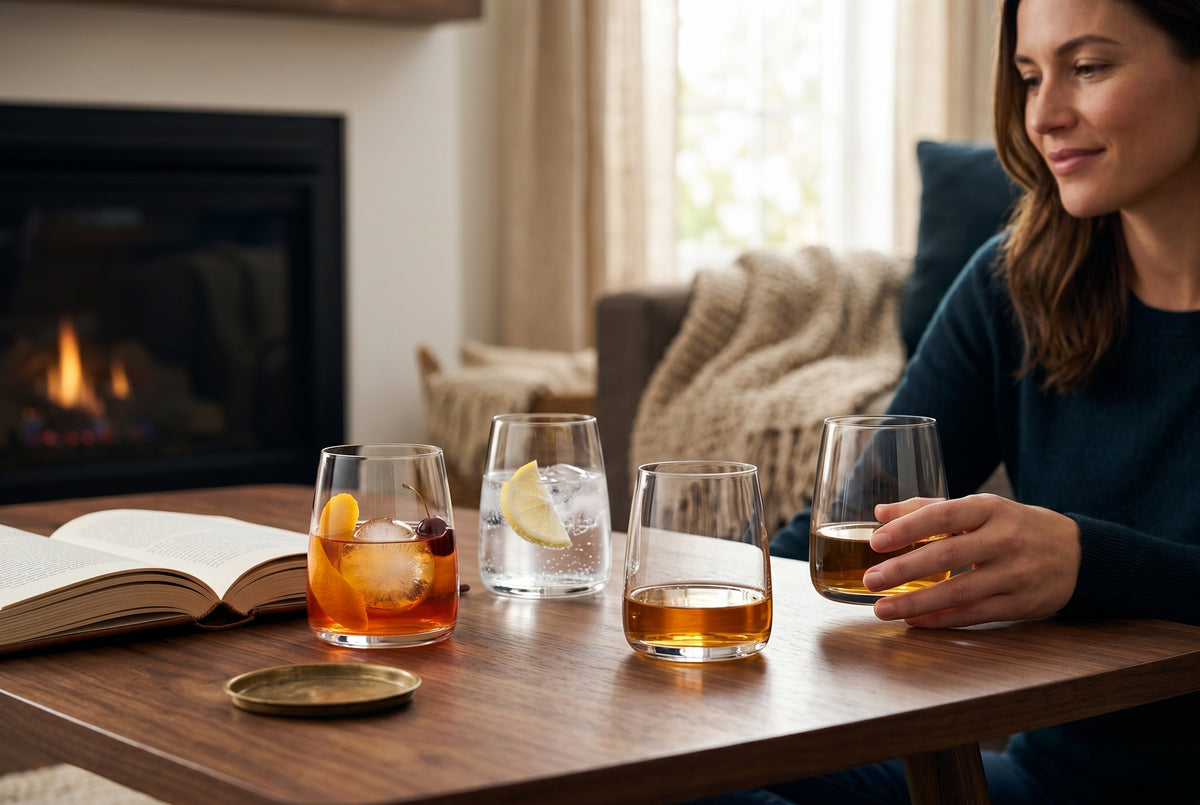 Whiskey Glasses Pinot in a styled setting