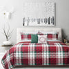 Woven Printed Microfiber Quilt Bedding Set 3 Piece King Classic Holiday Plaid