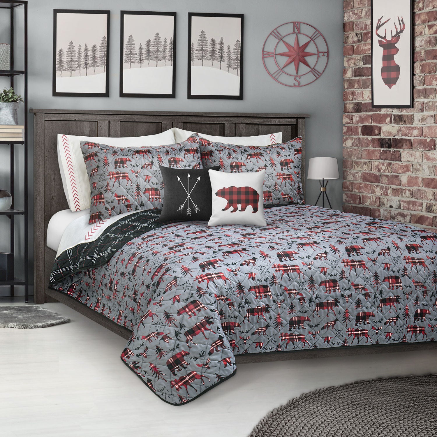 Woven Printed Quilt Bedding Set 3 Piece Double/Queen -Wild & Free (Ddp Ecom Pack)