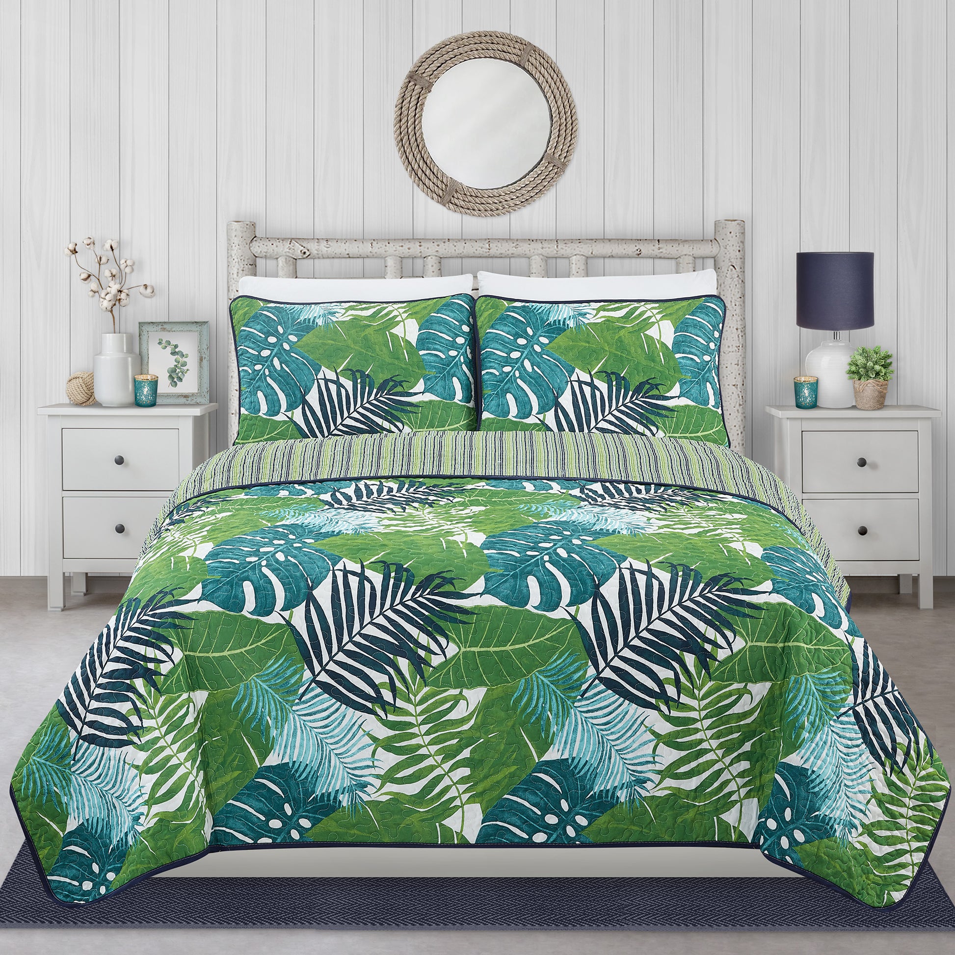 Woven Quilt 3 Piece King Tropical