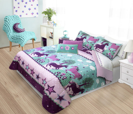 Comforter 2 Piece Set Microfiber Twin Celestia - DecoElegance - Bedding Comforter Set