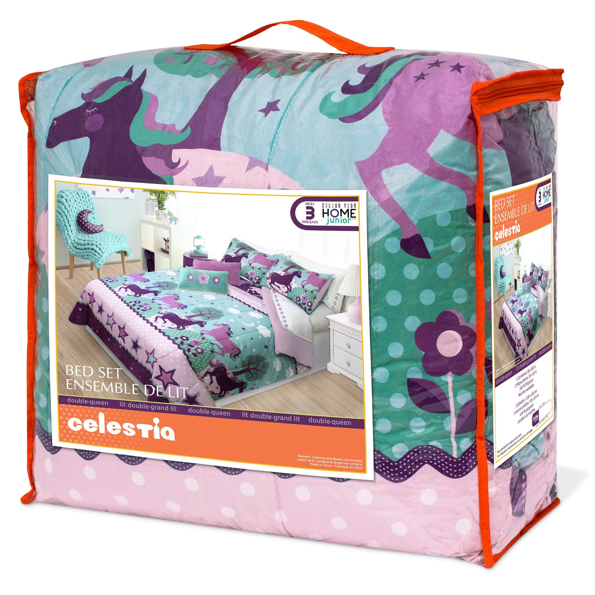 Comforter 3 Piece Set Microfiber Double/Queen Celestia - DecoElegance - Bedding Comforter Set